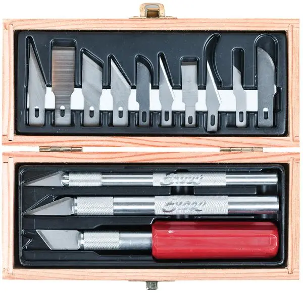 Excel - 271-44382 - Hobby Knife Set With Wood Box 1