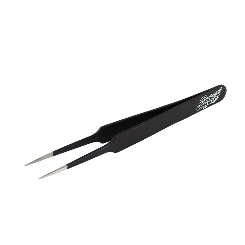 Excel - Exl30421 - Straight Point Tweezers - Black 1