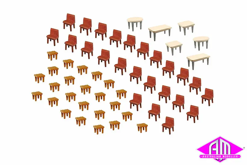 Faller - Fal-180438 - 7 Tables And 48 Chairs (Ho Scale) 1