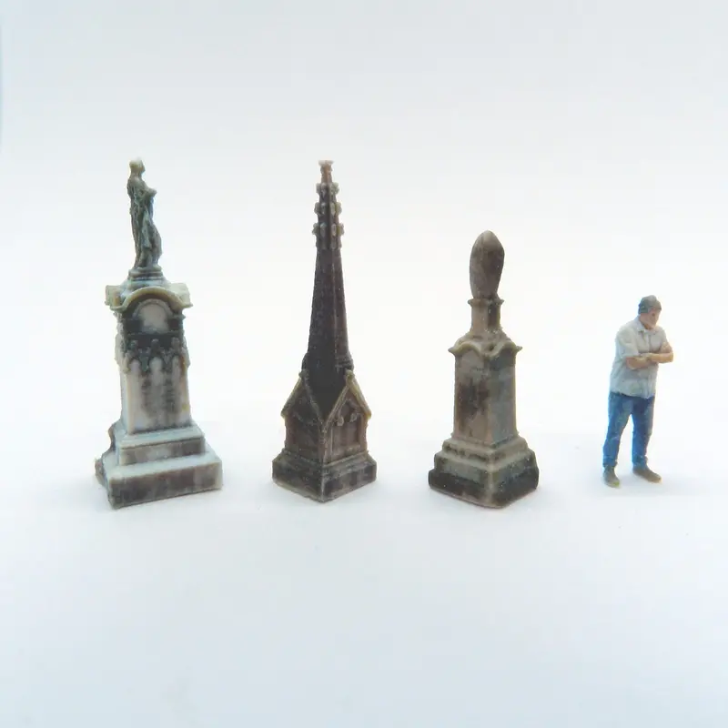 Figures - We3d-Cms4 - Cemetery Memorials & Statues - Pack 4 (O Scale) 1