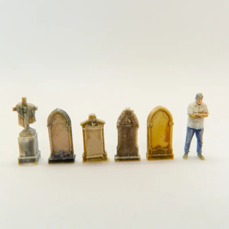 Figures - We3d-H1n - Headstones - Pack 1 (N Scale) 1