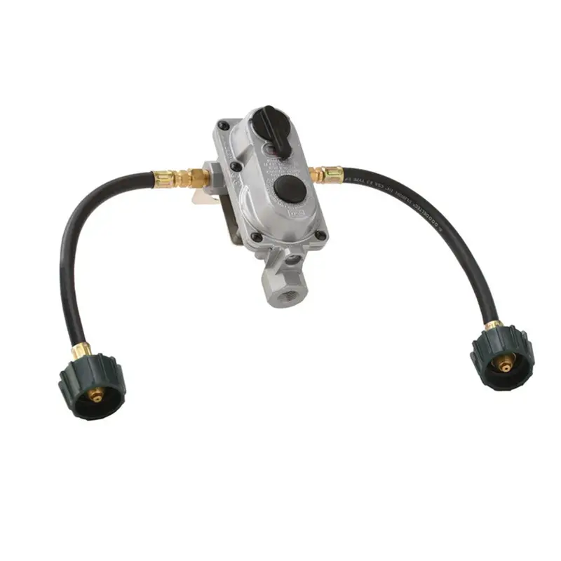 Flame King Kt12acr-2 2 Stage Auto Propane Gas Regulator W/ 2 - 12" Pigtails 1