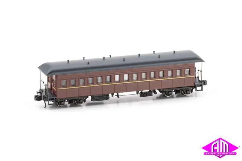Fo Passenger Cars - Indian Red - Interurban Elliptical Roof - Late - Twin Pack (N Scale) 1
