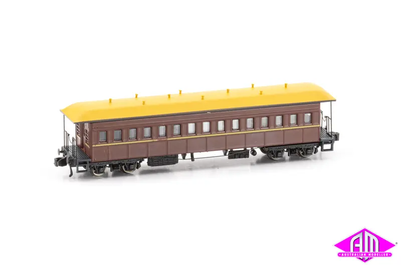 Fo Passenger Cars - Indian Red - Interurban Mansard Roof - Late - Twin Pack (N Scale) 1