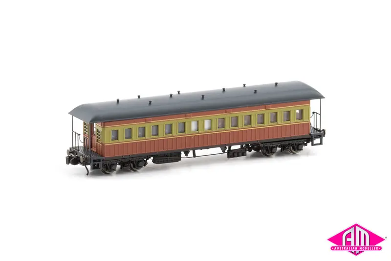 Fo Passenger Cars - Tuscan & Russet - Interurban Elliptical Roof - Early - Twin Pack (N Scale) 1