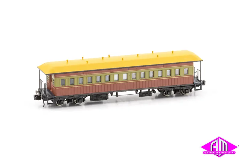 Fo Passenger Cars - Tuscan & Russet - Interurban Mansard Roof - Early - Twin Pack (N Scale) 1