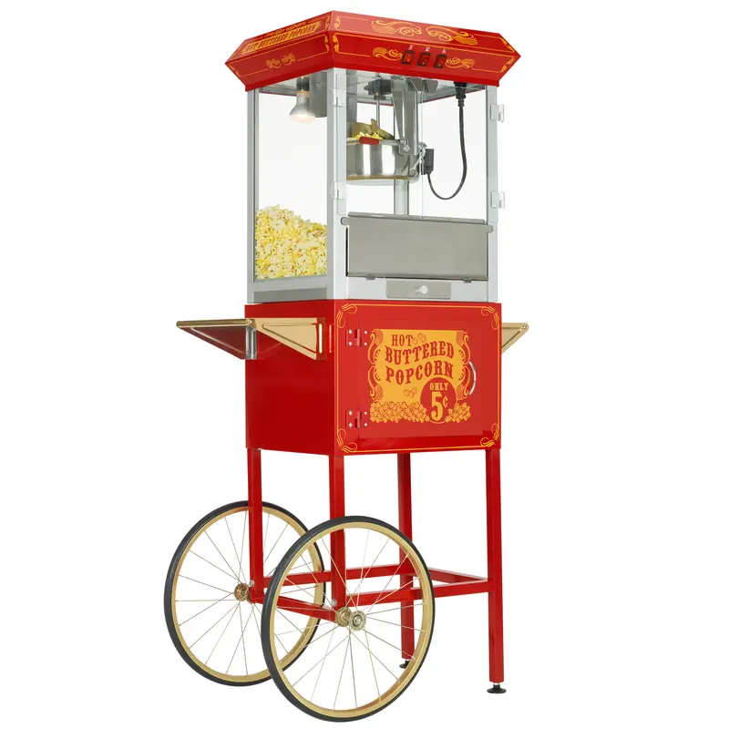 Funtime Ft860cr 8Oz Premium Red/Gold Popcorn Popper Machine Maker Cart Vintage 1
