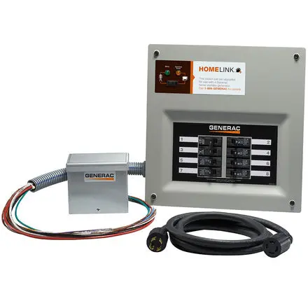 Generac 6854 30-Amp 6 - 8-Circuit Homelink Indoor Manual Transfer Switch Kit 1