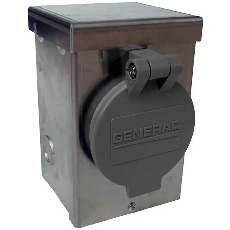 Generac Gnc-6346 30 Amp 125/250V Aluminum Power Inlet Box W/ Spring-Loaded Lid 1