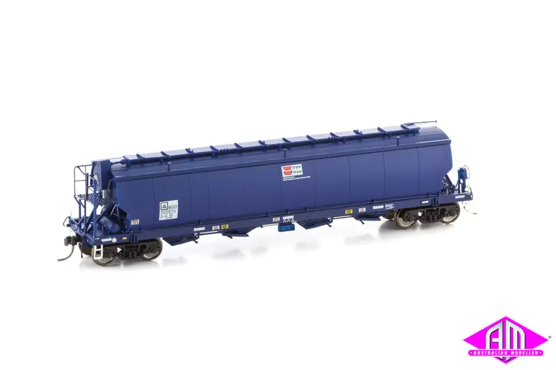 Grain Hopper Awb Wgsy Vic & Sa Broad Gauge, Dark Blue As Built, Circa 2010 - Current (Wgs02) 3Pk 1