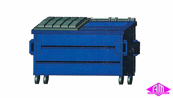 Hi-8003 - Trash Dumpsters - Blue /3 (Ho Scale) 1