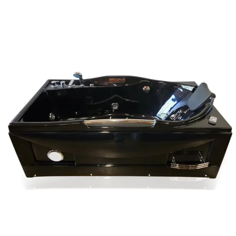 Hydrotherapy Computerized Whirlpool Jetted Bathtub Spa With Bluetooth Control & Heater – Black ( 1 Person ) 1