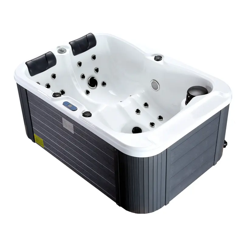 Hydrotherapy Double Recliner Hot Tub Spa With Insulated Hard Top Cover - 2 Person 1