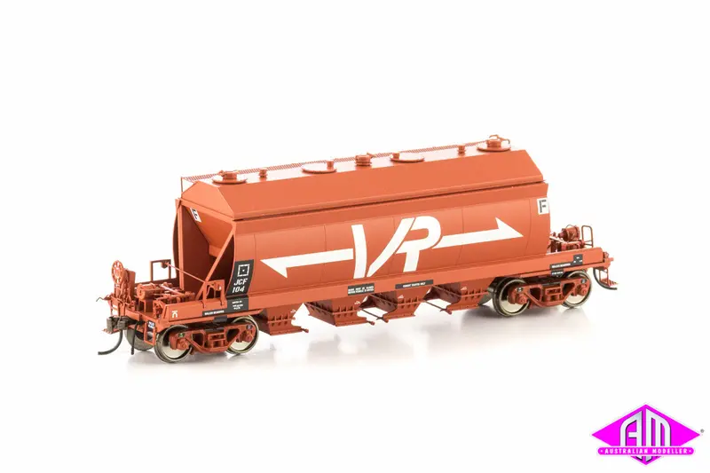 Jcf Cement Hopper, Wagon Red With Large Vr Logo, 4 Car Pack Vhw-6 1