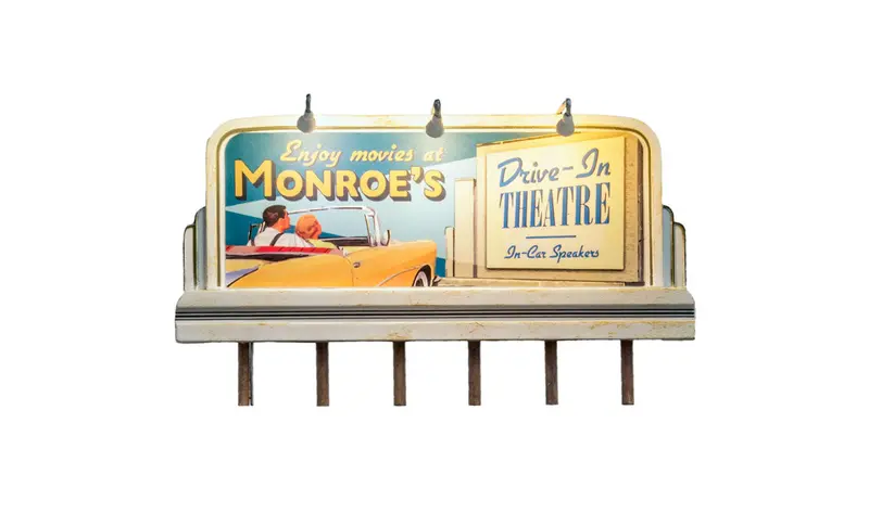 Jp5794 - Billboard - Monroes Drive-In (Ho Scale) 1