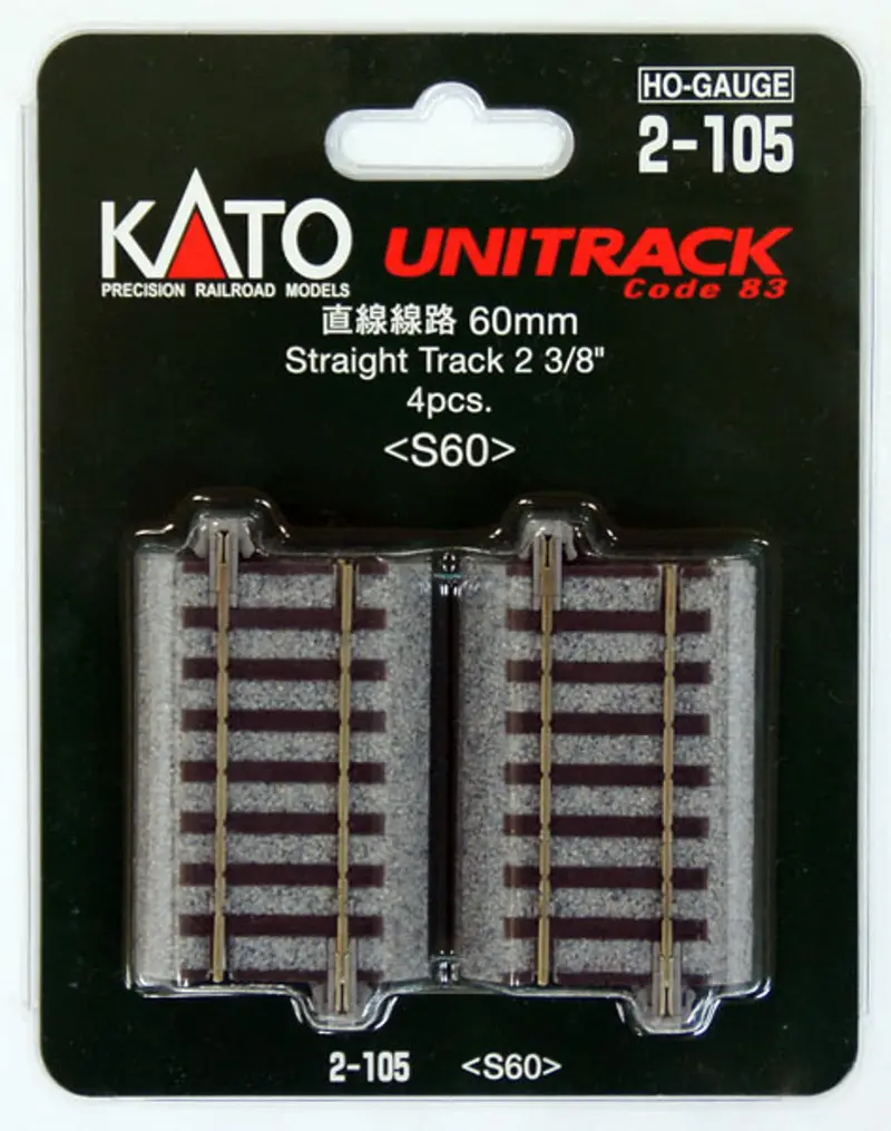 Ka2-105 - Straight Track - 60Mm 4Pc (Ho Scale) 1