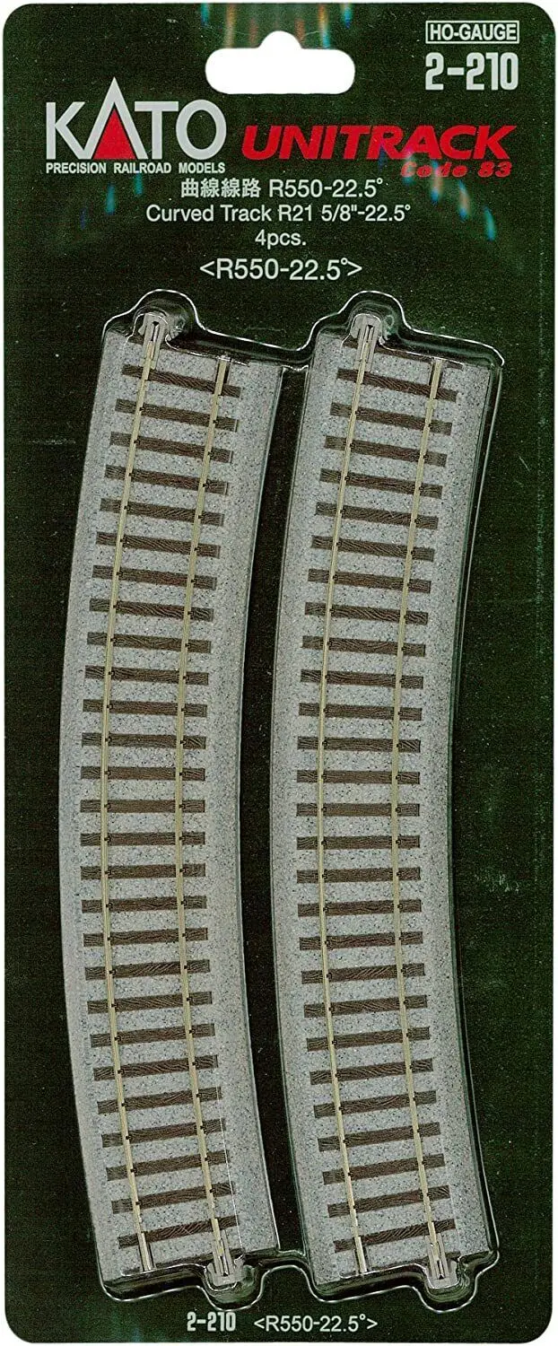 Ka2-210 - Curved Track - 22.5 Degree - 550Mm Radius 4Pc (Ho Scale) 1