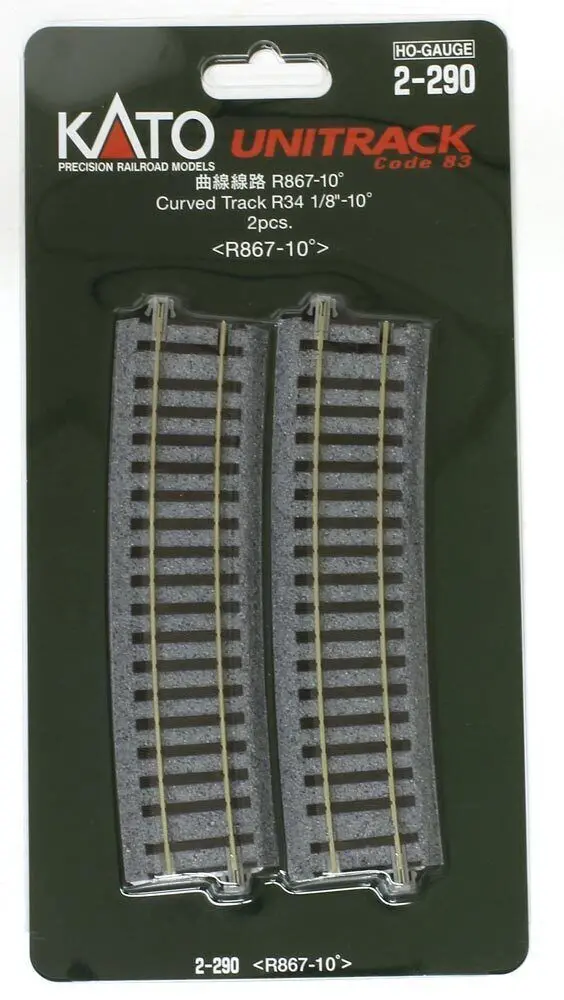 Ka2-290 - Curved Track - 10 Degree - 867Mm Radius 2Pc (Ho Scale) 1