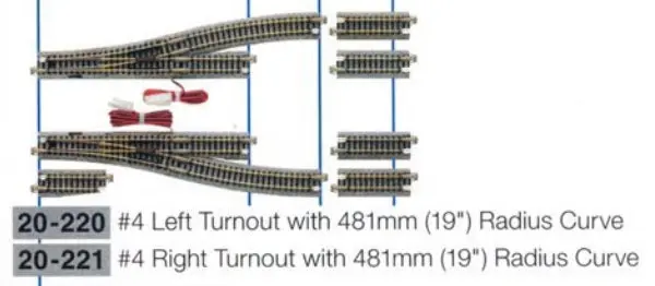 Ka20-221 - Unitrack - Turnout - Right #4 - 481Mm Radius - 15 Degree (N Scale) 1