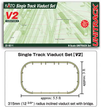 Ka20-861-1 - Unitrack Viaduct Bridge Set - V2 (N Scale) 1