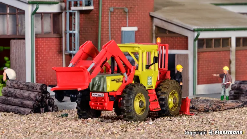 Kibri - 12254 - Mb Trac With Front Shield, Wood-Pulling Shovel And Rear Winch Kit (Ho Scale) 1