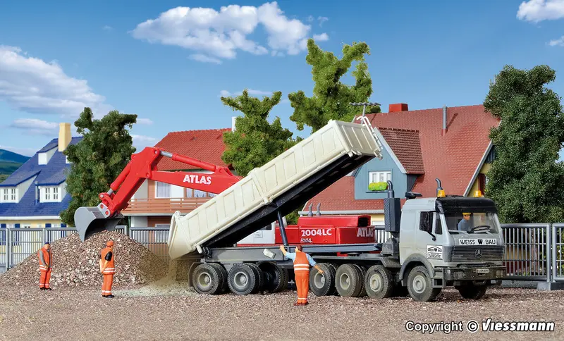 Kibri - 13587 - Mb 4-Axle With Meiller Tipper Semi-Trailer Kit (Ho Scale) 1
