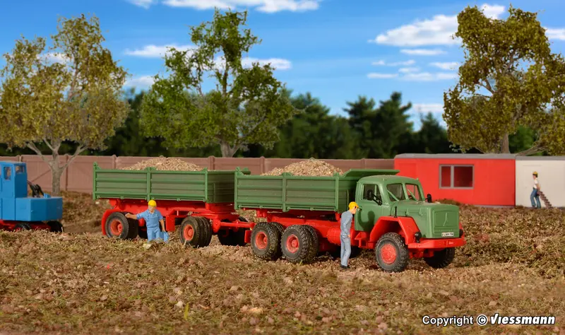 Kibri - 14063 - Magirus Deutz 230 D 26 Ak With Tipper Trailer Kit (Ho Scale) 1