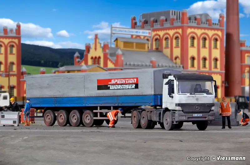Kibri - 14652 - Mb Actros 3-Axle With Tarpaulin Semi-Trailer And Cargo Kit (Ho Scale) 1