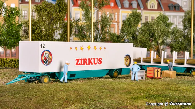 Kibri - 14658 - Circus Tent Poles And Box Body Trailer- 2Pc (Ho Scale) 1