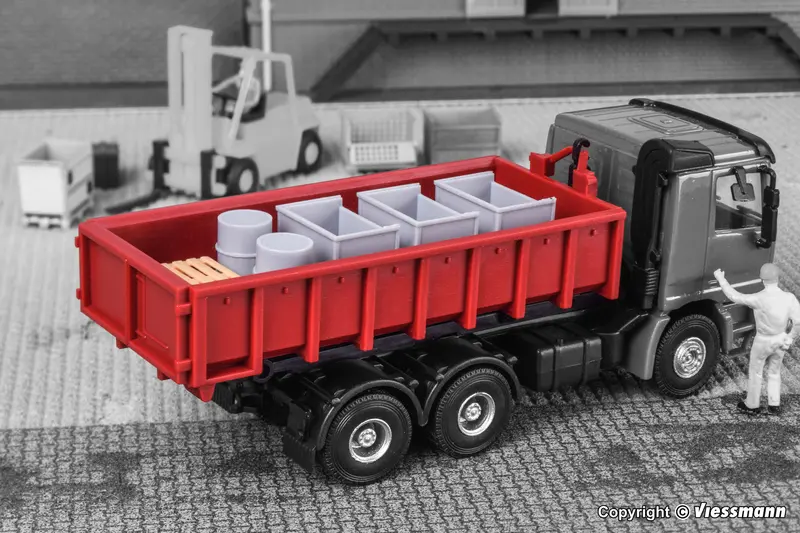 Kibri - 15709 - Hook Roll-Off Construction With Roll Skip And Cargo Kit (Ho Scale) 1