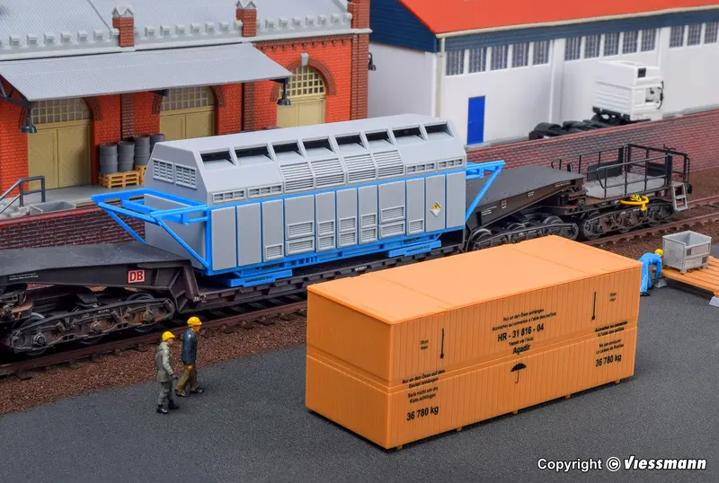 Kibri - 16511 - Freight Castor Container And Wooden Box (Ho Scale) 1