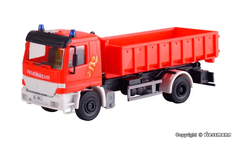 Kibri - 18249 - Fire Brigade Mb Actros 2-Axle With Roll-Off Container Kit (Ho Scale) 1