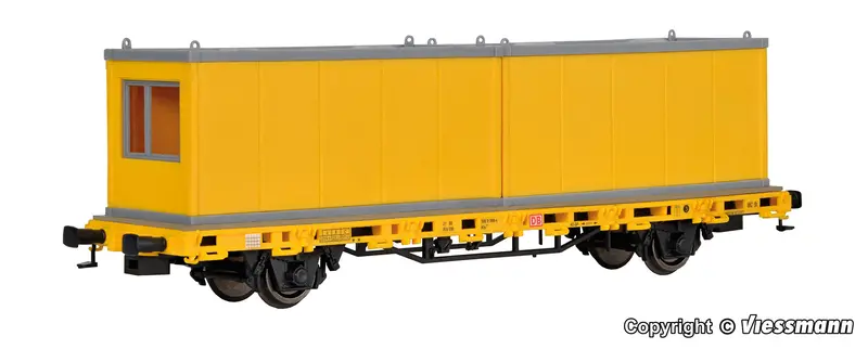 Kibri - 26268 - Low Side Car With 2 Containers Gleisbau - Finished Model (Ho Scale) 1