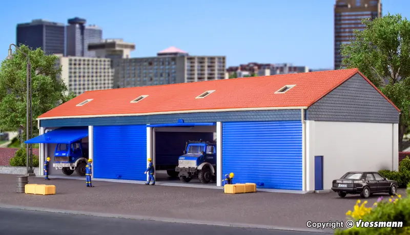 Kibri - 38136 - Garage For 4 Lorries Kit (Ho Scale) 1
