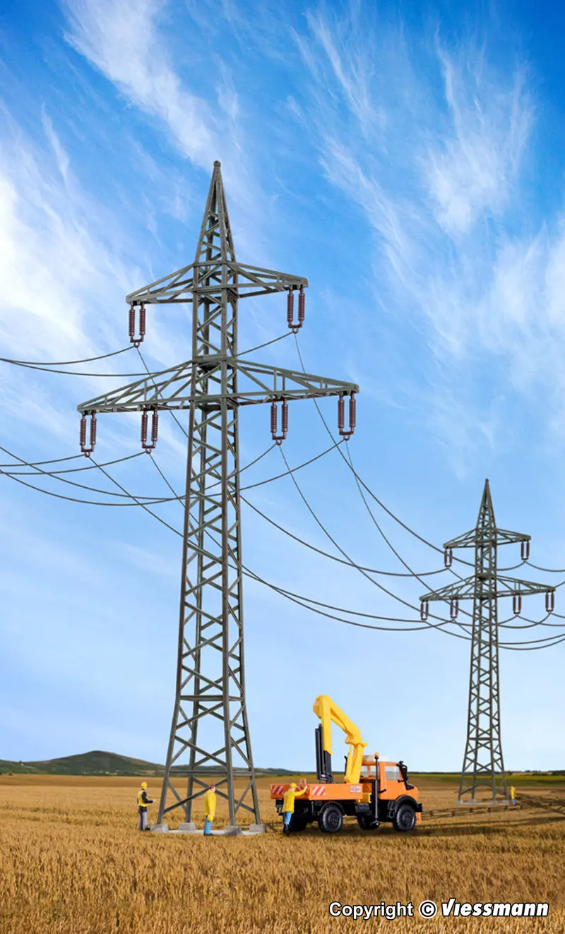 Kibri - 38533 - Deco-Set Power Pole Kit - 4Pc (Ho Scale) 1