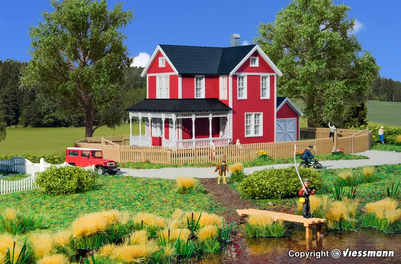Kibri - 38840 - Swedish House Kit - Red (Ho Scale) 1