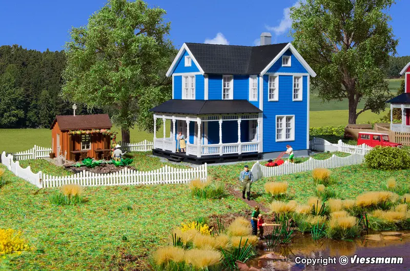 Kibri - 38841 - Swedish House Kit - Blue (Ho Scale) 1