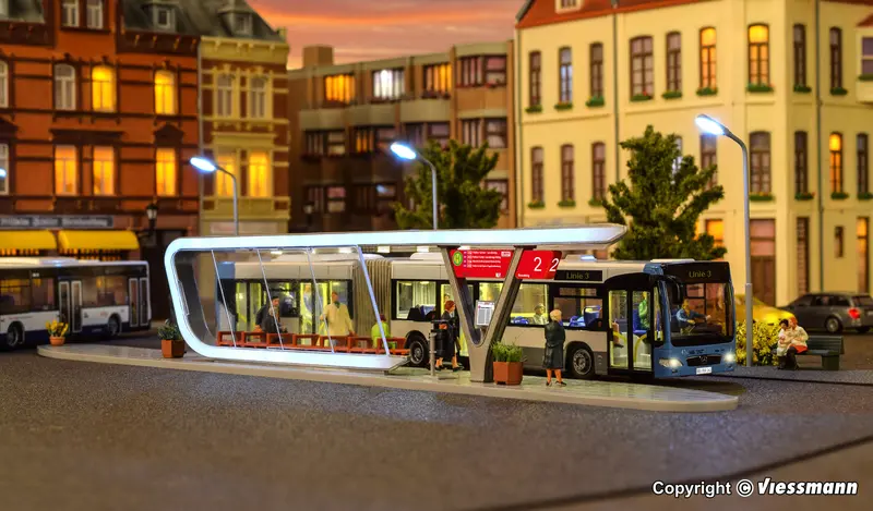Kibri - 39007 - Modern Bus Stop Kit Incl. Led Lighting (Ho Scale) 1