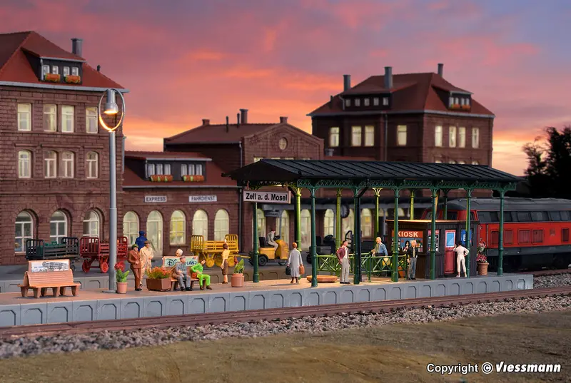 Kibri - 39564 - Platform "Zell An Der Mosel” With Led Lighting - Functional Kit (Ho Scale) 1