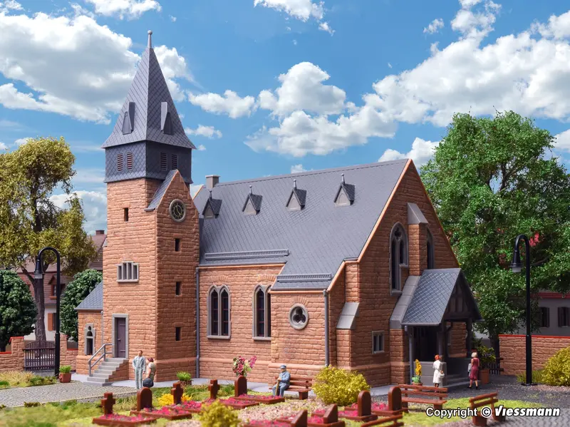 Kibri - 39766 - Church With Wall In The Westerwald Kit (Ho Scale) 1