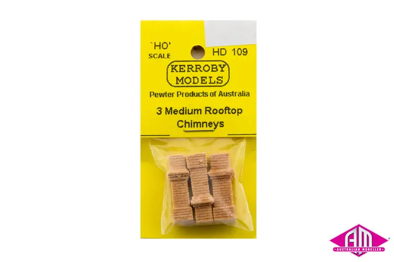 Km-Hd109 - Medium Roof Chimneys - 3Pc (Ho Scale) 1
