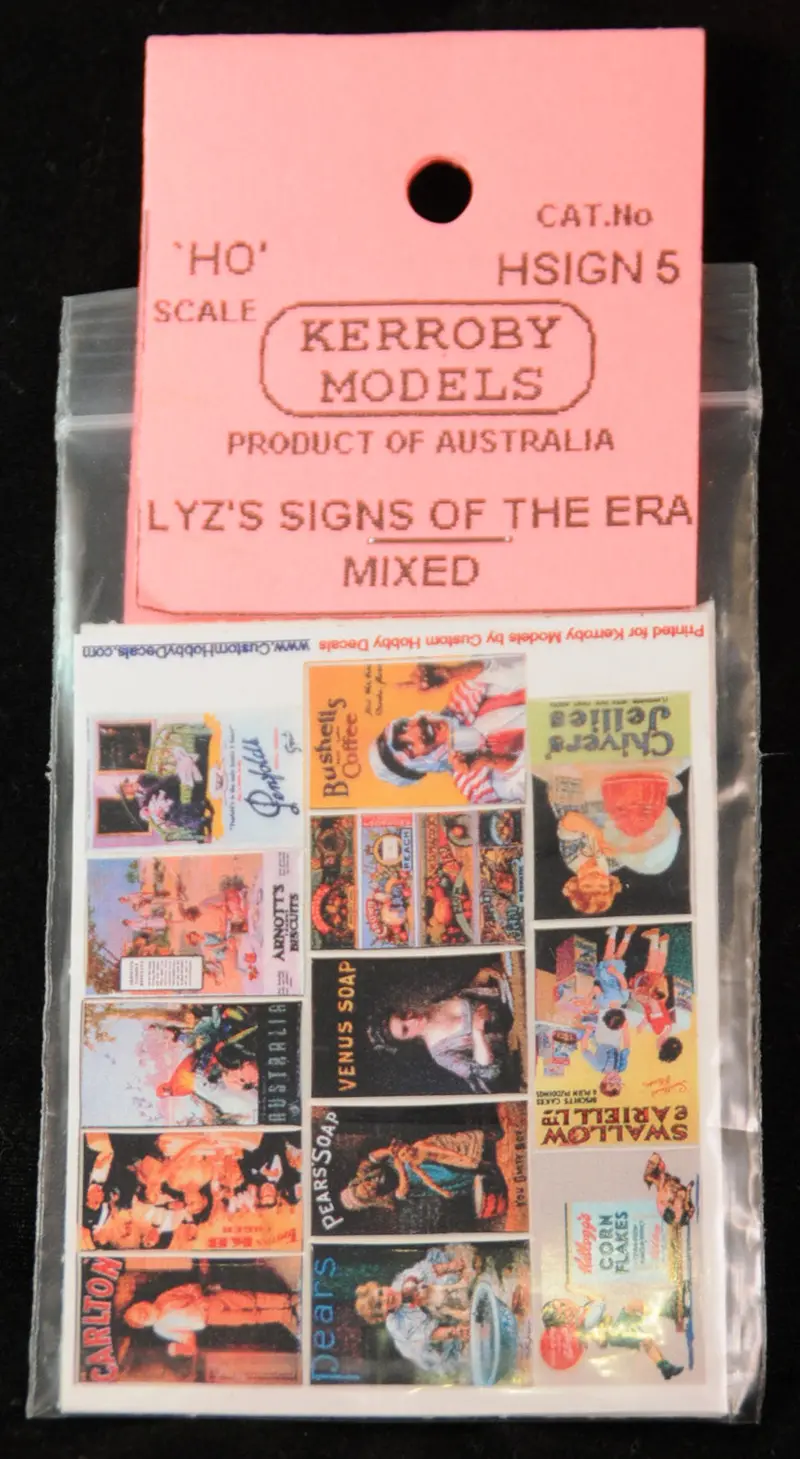 Km-Hsign05 Lyz's Signs Of The Era Mixed - Soaps, Biscuits, Penfolds, Bushells (Ho Scale) 1