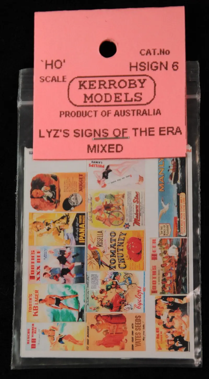 Km-Hsign06 Lyz's Signs Of The Era Mixed - Tooth's, Cyclops, Nugget, Malvern Star (Ho Scale) 1