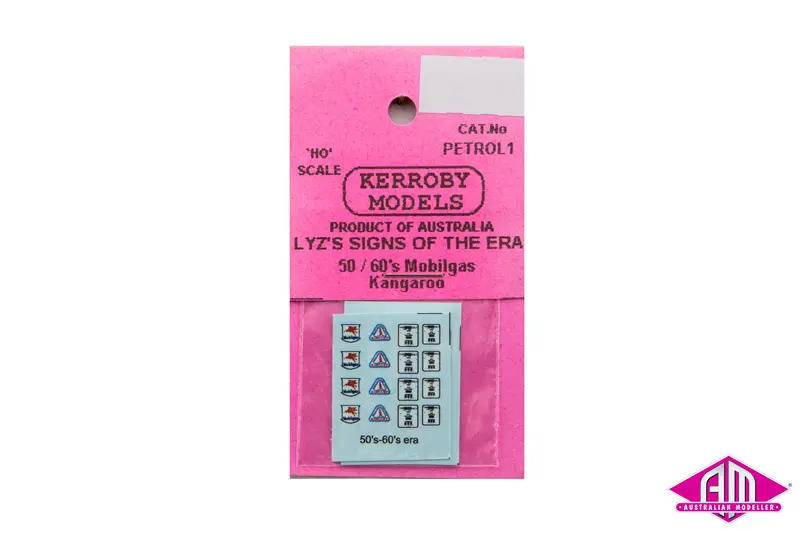 Km-Petrol1 - Lyz's Signs Of The Era - 50/60'S Mobilgas Kangaroo (Ho Scale) 1