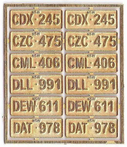 Krm-7001Cd - Nsw Vehicle Number Plates - Set C - D (7Mm Scale) 1