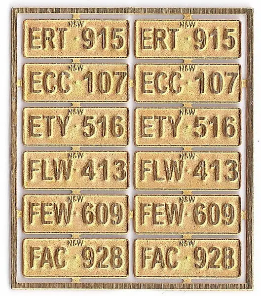Krm-7001Ef - Nsw Vehicle Number Plates (Set E - F) (7Mm Scale) 1