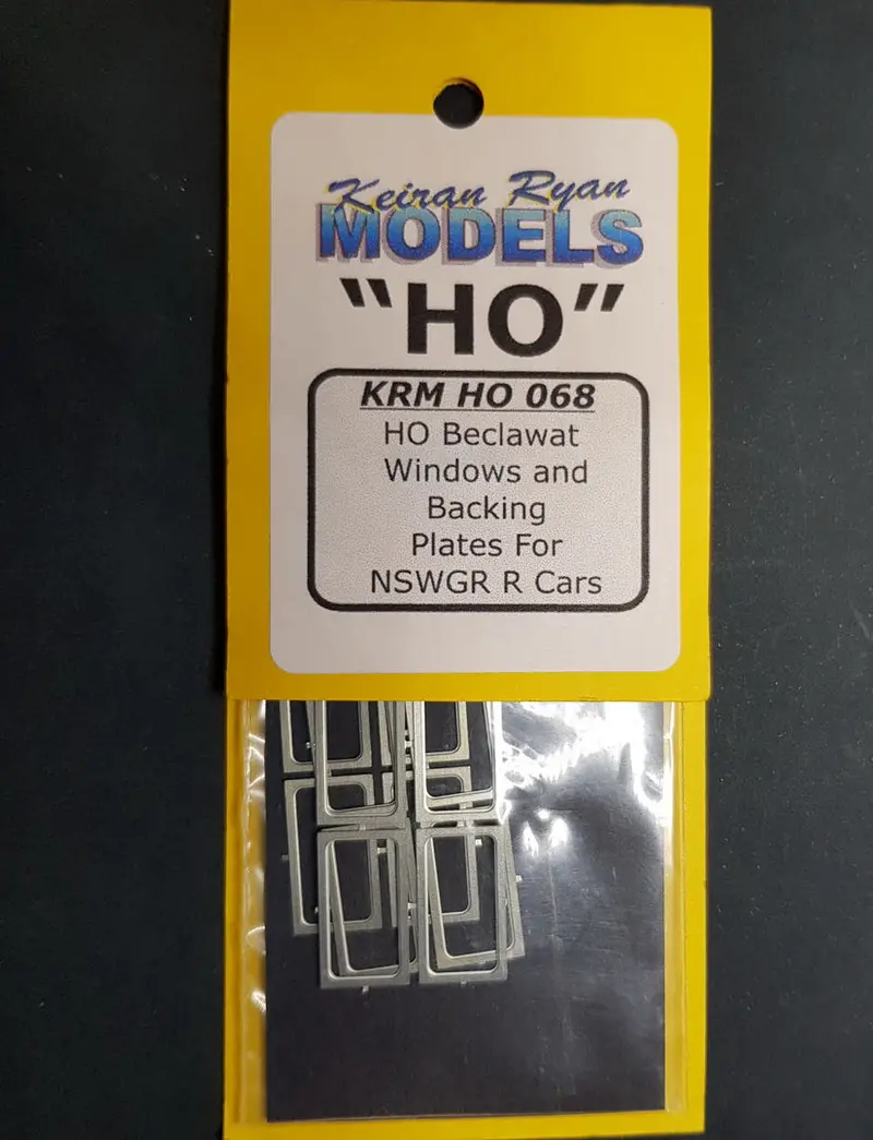 Krm-Ho068 - Beclawat Windows And Backing Plates For Nswgr R Cars (Ho Scale) 1