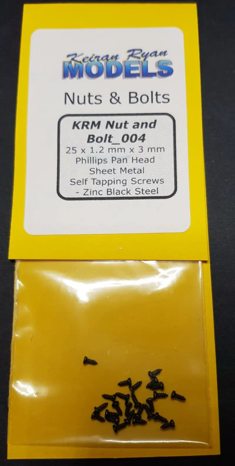 Krm-Nb004 - Phillips Pan Head Sheet Metal Self Tapping Screws 25Pc (1.2Mm X 3Mm) 1
