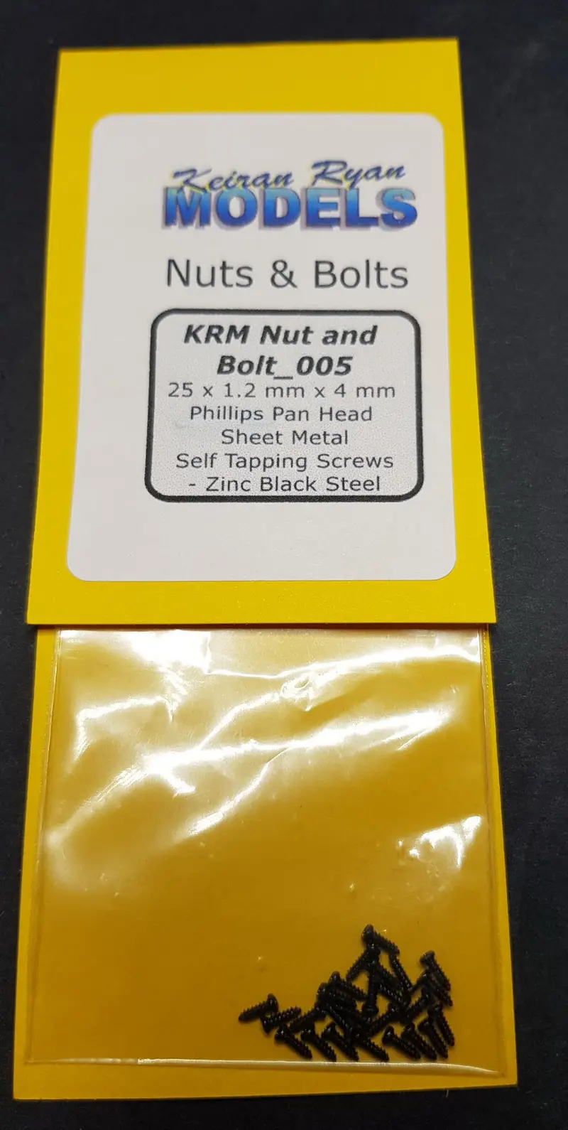 Krm-Nb005 - Phillips Pan Head Sheet Metal Self Tapping Screws - 25Pc (1.2Mm X 4Mm) 1