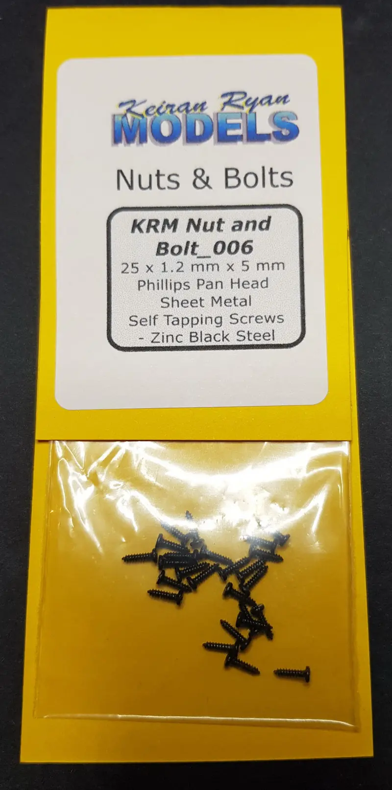 Krm-Nb006 - Phillips Pan Head Sheet Metal Self Tapping Screws - 25Pc (1.2Mm X 5Mm) 1